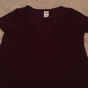 PINK Supersoft vneck strappy tee